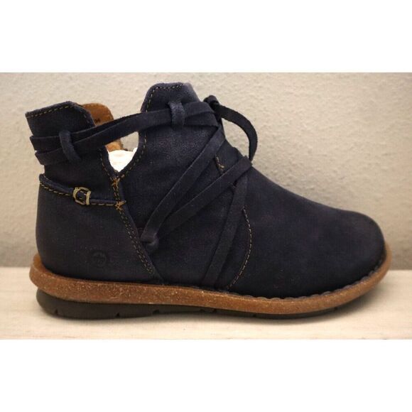 Børn BR0013634 Women's Sz 7M Navy Distressed Leather Tarkiln Ankle Booties - Picture 8 of 9